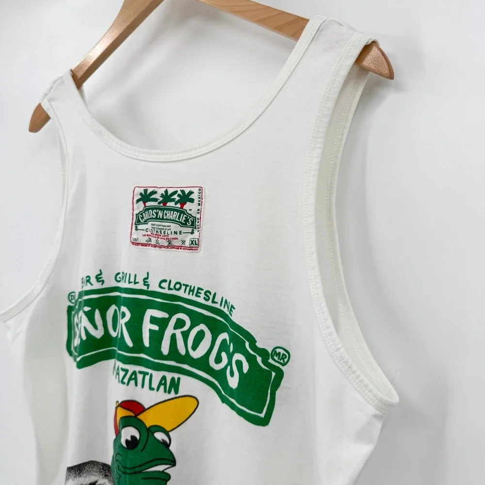 Vintage 90s Senor Frogs Mazatlan Tank Top Carlos n‎ Charlies Bodybuilder Mens XL